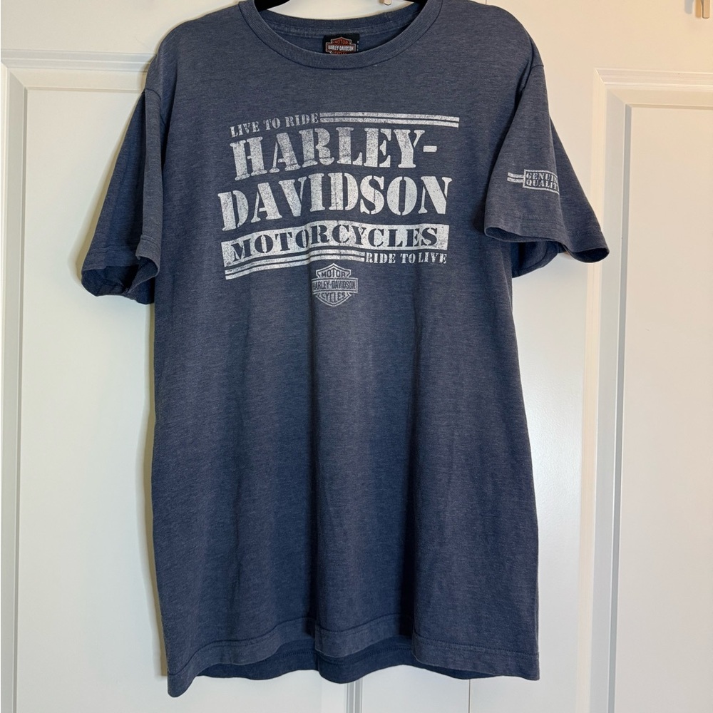 Harley Davidson Cocoa Beach Florida T‎ Shirt Mens L Y2K Shield Logo Biker Tee